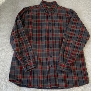 L.L. Bean Men's Plaid 100% Cotton Flannel Button-Down Shirt, Large Tall